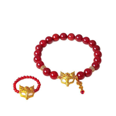 Buddha Stones Nine Tailed Fox South Red Agate Success Bracelet - image 17