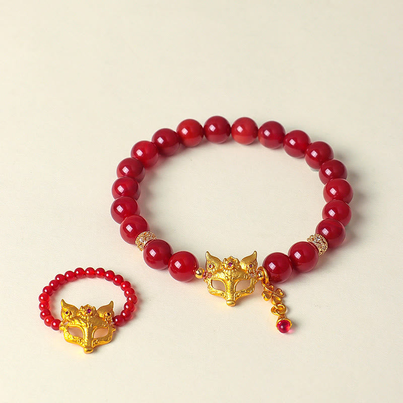 Buddha Stones Nine Tailed Fox South Red Agate Success Bracelet - image 15