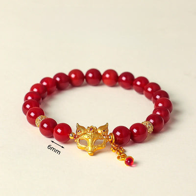 Buddha Stones Nine Tailed Fox South Red Agate Success Bracelet - image 4