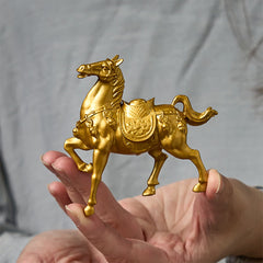 Buddha Stones Year of the Horse Ingot Success Alloy Home Decoration - Horse Wealth Ingot 8*7.5 cm - image 0