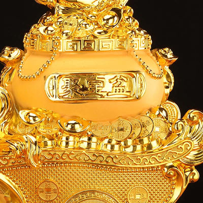 Buddha Stones  "Good Fortune" Year of the Horse Treasure Bowl Ingots Wealth Resin Home Decoration - image 10