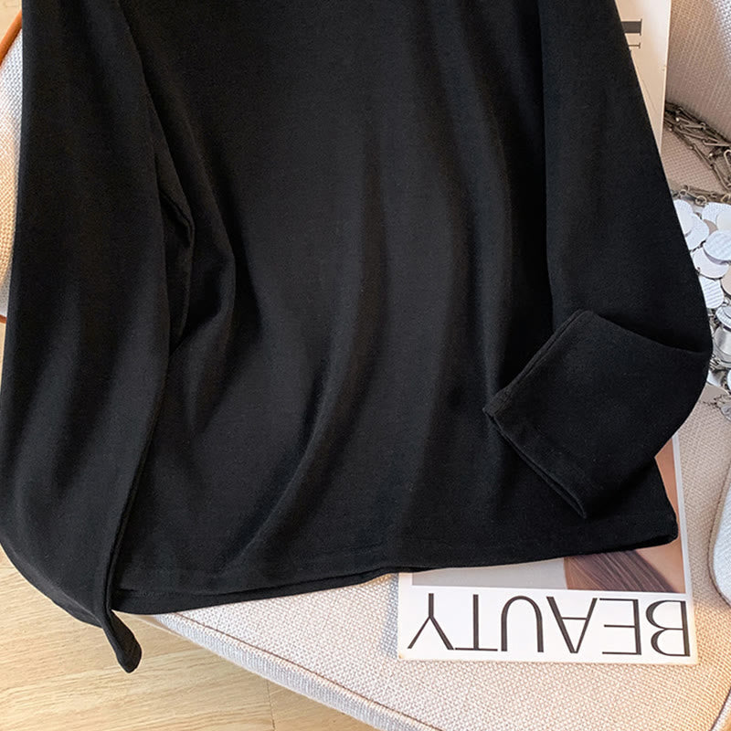 Buddha Stones Spring Solid Color Stand Collar Frog-button Design Women's Cotton Long Sleeve Shirt - image 32