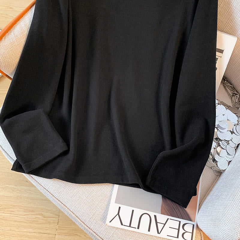 Buddha Stones Spring Solid Color Stand Collar Frog-button Design Women's Cotton Long Sleeve Shirt - image 33