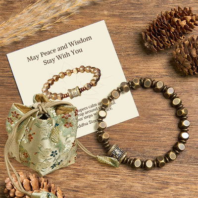 Buddha Stones "Wishing You Balance and Strength" Brass Amulet Bracelet Includes Gift Message Card - 20-21cm - Deluxe Gift Bag (+$12.59) - image 10
