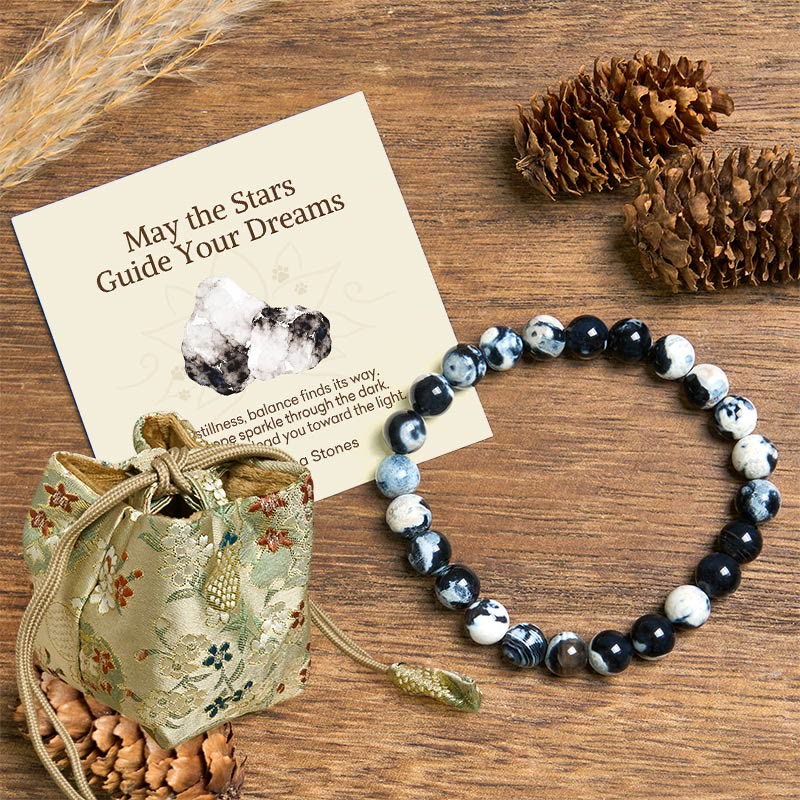 Buddha Stones "May the Stars Guide Your Dreams" Orca Agate Bracelet Includes Gift Message Card - Orca Agate(Wrist Circumference: 14-16cm) - Deluxe Gift Bag (+$12.59) - image 7