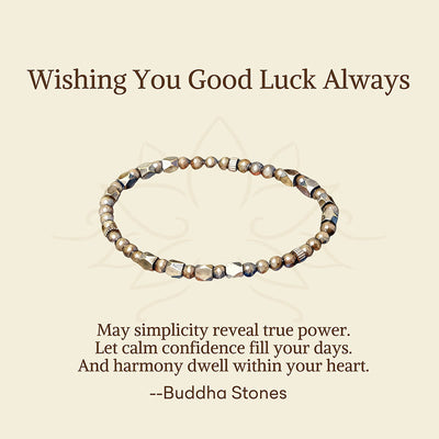 Buddha Stones "Wishing You Balance and Strength" Brass Beads Bracelet Includes Gift Message Card - image 2