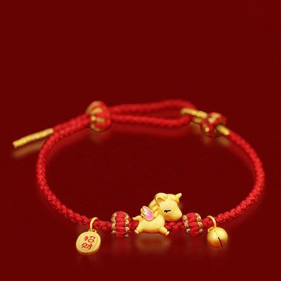 Buddha Stones 925 Sterling Silver Year Of The Horse Lucky Fortune Red String Strength Bracelet - image 2