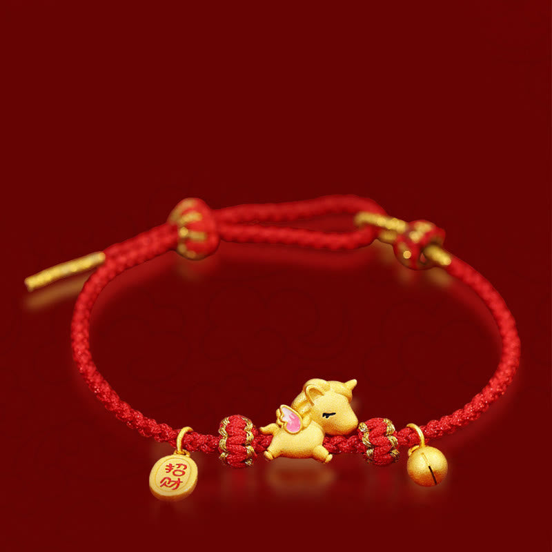 Buddha Stones 925 Sterling Silver Year Of The Horse Lucky Fortune Red String Strength Bracelet - image 2