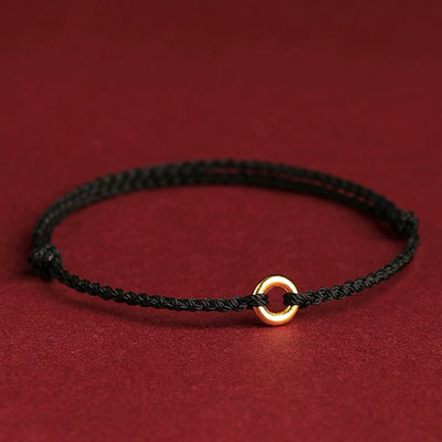 FREE Today: Luck Connection Small Peace Buckle Braided String Adjustable Bracelet Anklet - Black Anklet - image 9