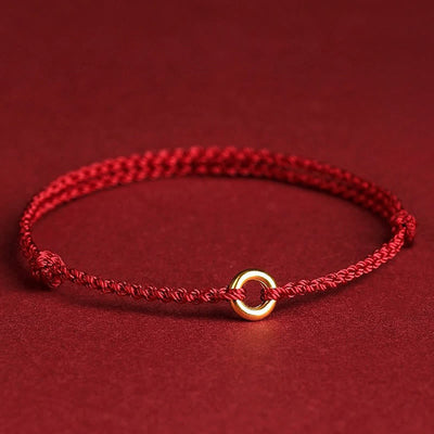 FREE Today: Luck Connection Small Peace Buckle Braided String Adjustable Bracelet Anklet - Red Anklet - image 5