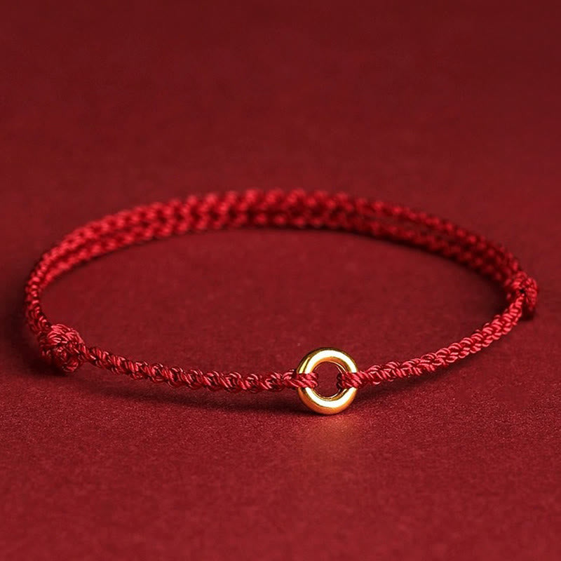 FREE Today: Luck Connection Small Peace Buckle Braided String Adjustable Bracelet Anklet - Red Anklet - image 5