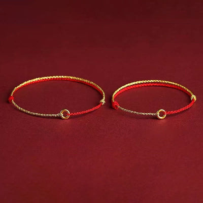 Buddha Stones Small Peace Buckle Red String Connection Braided Adjustable Bracelet Anklet - image 11