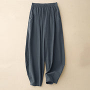 Foviel Fall Solid Color Patchwork Simple Design Women's Wide Leg Pants With Pockets