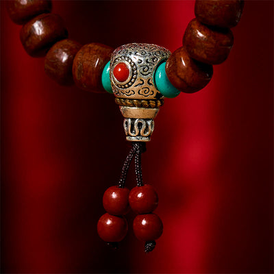 Buddha Stones Bone Beads Vajra Three-eyed Dzi Bead Luck Bracelet - image 4