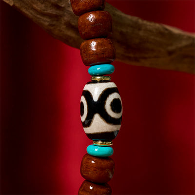 Buddha Stones Bone Beads Vajra Three-eyed Dzi Bead Luck Bracelet - image 11