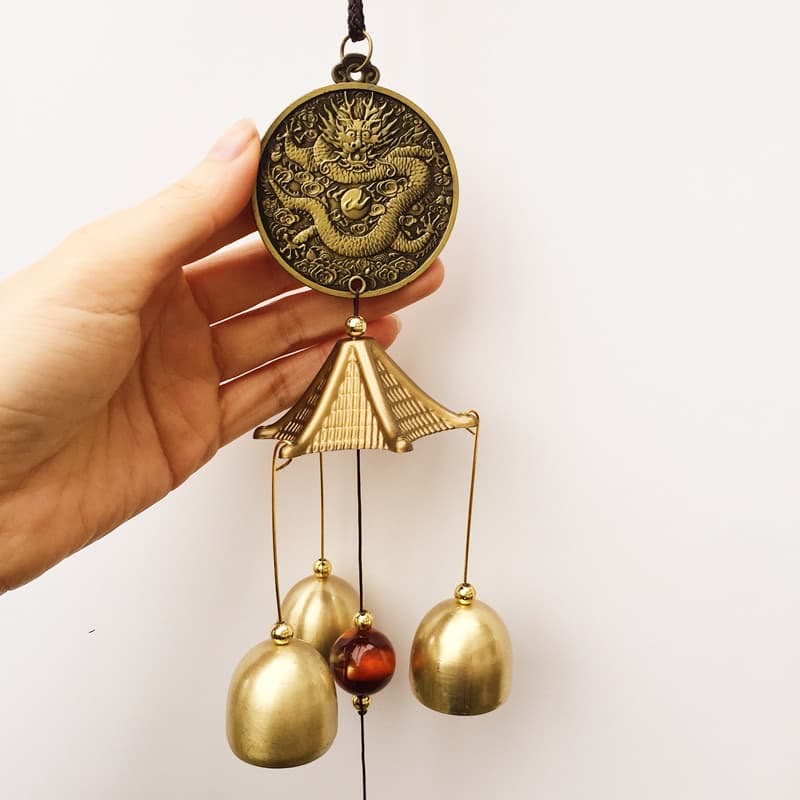 Buddha Stones Blessing Letter Elephant Bagua Auspicious Coin Wall Hanging Chime Bell Handmade Home Decoration - image 8