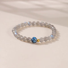 Buddha Stones Natural Moonstone Lotus Love Charming Bracelet - Moonstone & Lotus(Wrist Circumference: 15-16cm) - image 0