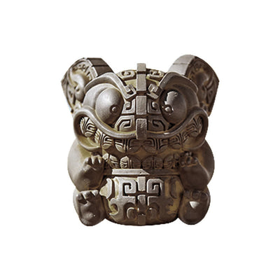 Buddha Stones Handmade Gold Swallowing Beast Iron Powder Rust Cast Resin Statue Home Decoration - image 15