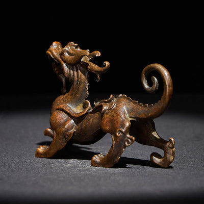 Buddha Stones FengShui Small PiXiu Alloy Wealth Luck Decoration 9.2*2.4*5.2 cm - image 2