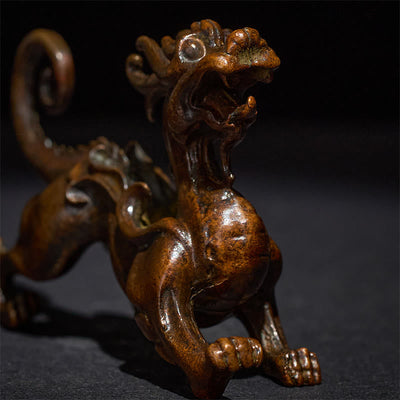 Buddha Stones FengShui Small PiXiu Alloy Wealth Luck Decoration 9.2*2.4*5.2 cm - image 6