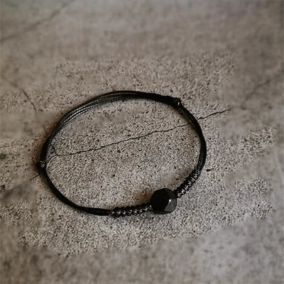Buddha Stones Natural Black Obsidian String Braided Strength Bracelet - image 7