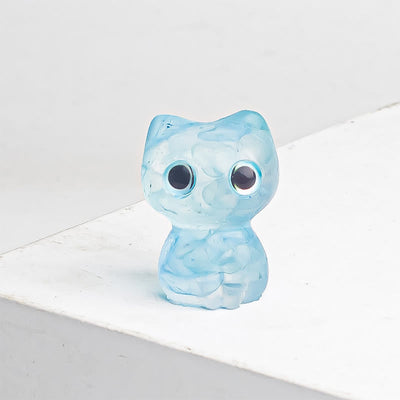 Buddha Stones Crystal Drip Resin Small Cat Purification Decoration Statue - image 16