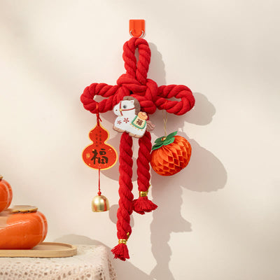 Buddha Stones Year of the Horse Dancing Lion Fu Character Chinese Knotting Fortune Decoration - Horse Small Size 17*30 cm - image 11