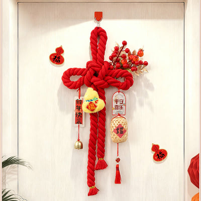 Buddha Stones Year of the Horse Dancing Lion Fu Character Chinese Knotting Fortune Decoration - image 14