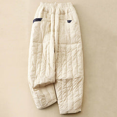 Buddha Stones Women's Winter Thermal Patchwork Pants With Pockets - Cornsilk - US8-10，UK/AU12-14，EU40-42 (2XL) - image 0
