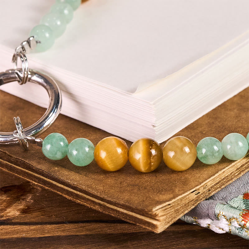 Buddha Stones Jade Beaded Prosperity Key Chain Phone Hanging Decoration - image 1