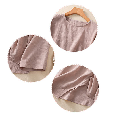 Buddha Stones Jacquard Irregular Hem Pleated Design Women's Cotton Long Sleeve Shirt - image 24