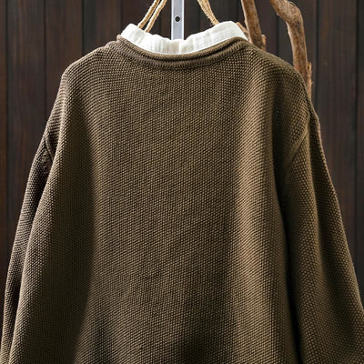 Buddha Stones Fall Floral Buttons Cotton Women's Long Sleeve Knitted Cardigan Sweater - image 7