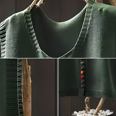 Buddha Stones Colorful Buttons Women's Sleeveless Cotton Knitted Vest Waistcoat - image 8