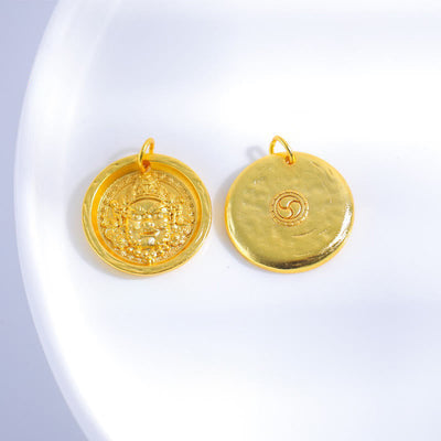 Buddha Stones 24k Gold Plated Brass Yellow Jambhala Prosperity Protection Chain Pendant Necklace - image 8