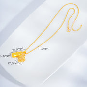 Foviel 24k Gold Plated Brass Pixiu Cross Dorje Vajra Wealth Chain Pendant Necklace