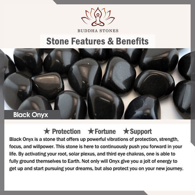 Buddha Stones Black Onyx Lazurite Titanium Steel Fortune Calm Leather Bracelet - image 5
