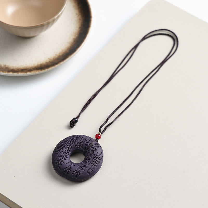 Buddha Stones Fox Mask Butterfly Taotie Peace Buckle Fortune Necklace Pendant - Peace Buckle - image 18