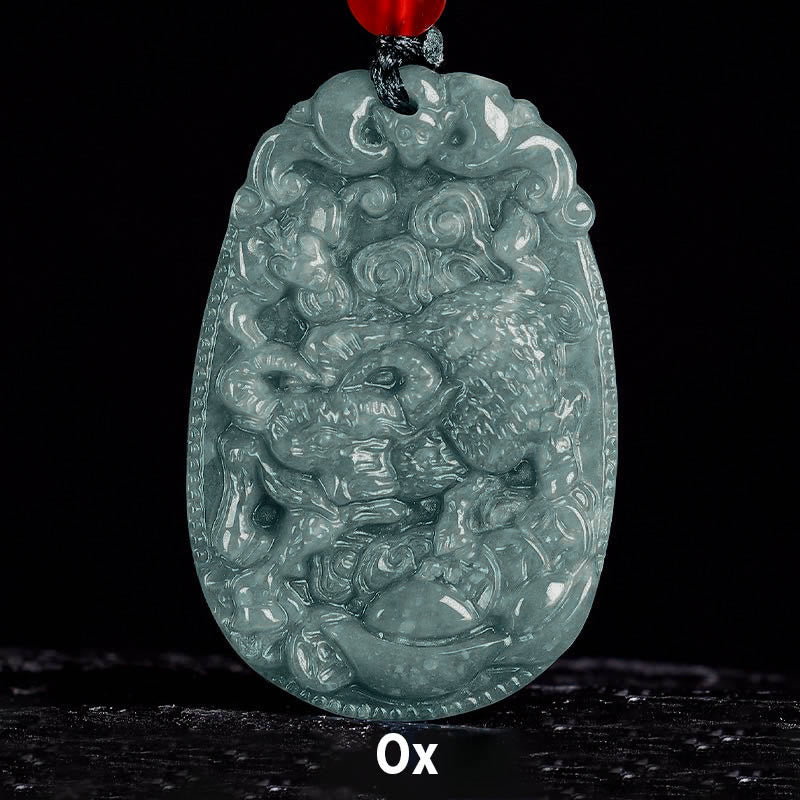 Buddha Stones Chinese Zodiac Jade Year of the Horse Luck Rope Necklace Pendant - Ox - image 11