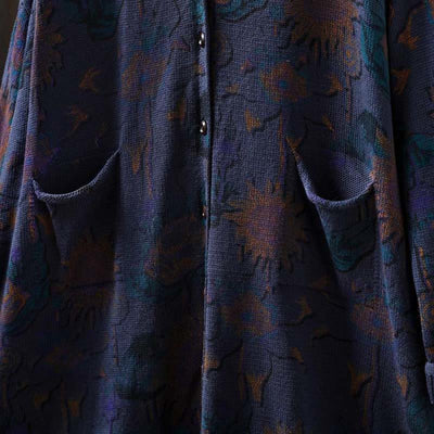 Buddha Stones Sunflower Mid-length Buttons Women's Long Sleeve Knitted Cardigan Sweater With Pockets - image 24