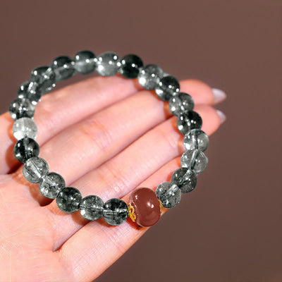 Buddha Stones Green Phantom Red Agate Positive Bracelet - image 3