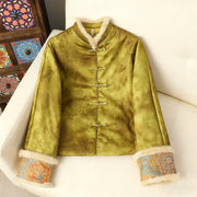 Foviel viel Frog-Button Traditionelle chinesische Muster Damen lange Ärmel dicke Jacke