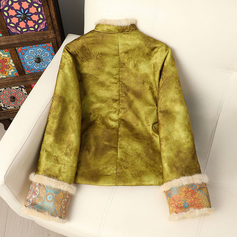 Buddha Stones Frog-Button Traditional Chinese Patterns Women's Long Sleeve Thickened Jacket  - image 10