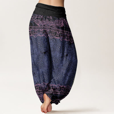 Buddha Stones Cotton Elegant Mandala Flowers Design Women's Elastic Waist Harem Pants - image 6