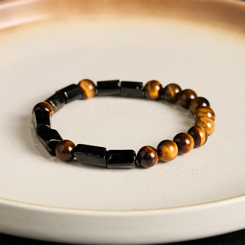 Buddha Stones Natural Black Tourmaline Tiger Eye Positive Bracelet - image 5