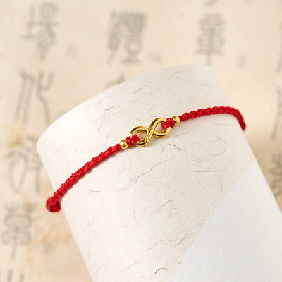 Buddha Stones "May Endless Luck Find You" Infinity Charm Brass Red String Bracelet Includes Gift Message Card - image 9