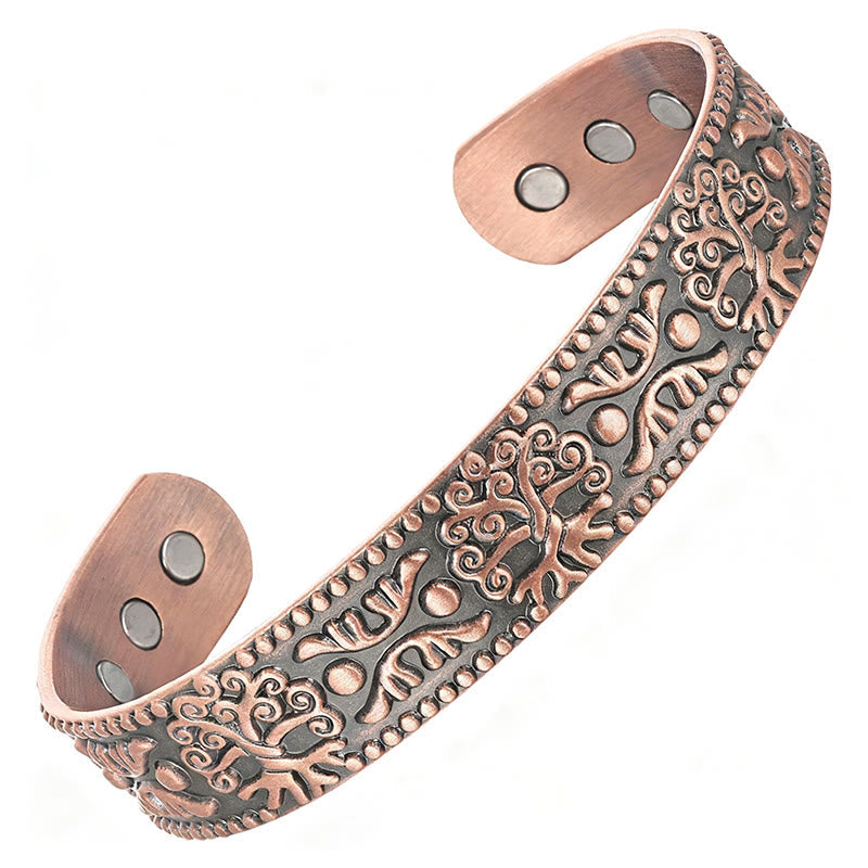 Buddha Stones The Tree Of Life Copper Open Self Care Luck Bracelet Bangle - image 7
