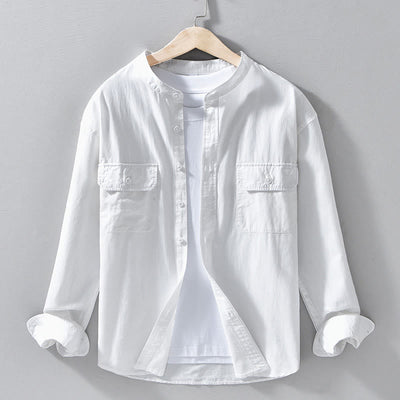 Buddha Stones Crew Neck Solid Color Men's Long Sleeve Cotton Thickened Jacket With Pockets - White - US/UK/AU42，EU52 (3XL) - image 19