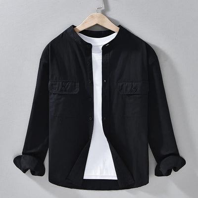 Buddha Stones Crew Neck Solid Color Men's Long Sleeve Cotton Thickened Jacket With Pockets - Black - US/UK/AU42，EU52 (3XL) - image 20