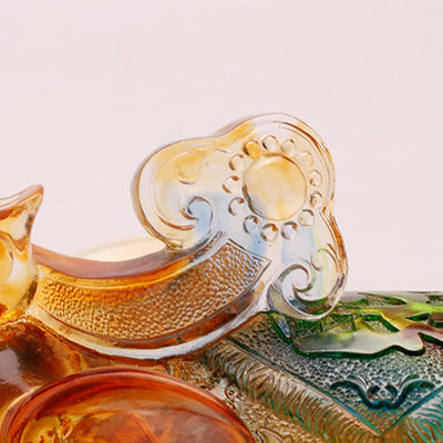 Buddha Stones Handmade Liuli Crystal Elephant Art Piece Wisdom Wealth Home Decoration - image 13
