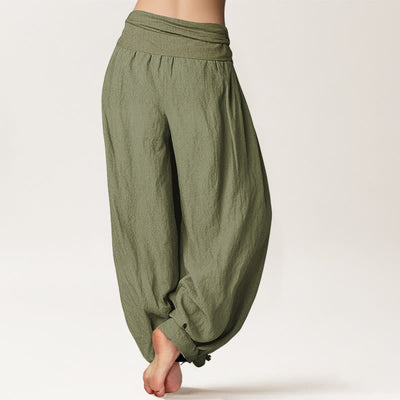 Buddha Stones Pure Cotton Simple Style Mandala Pattern Women's Elastic Waist Harem Pants - image 15